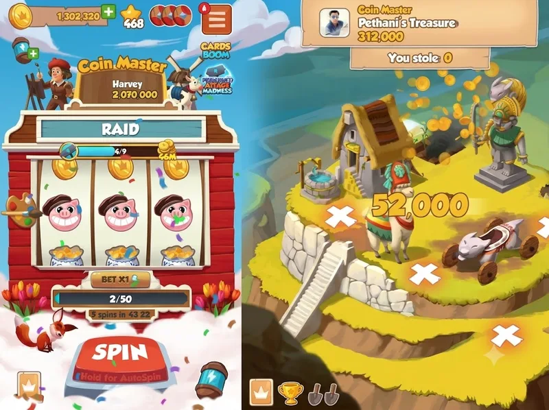 Vòng quay Coin Master mang đến xu, khiên và cơ hội tấn công