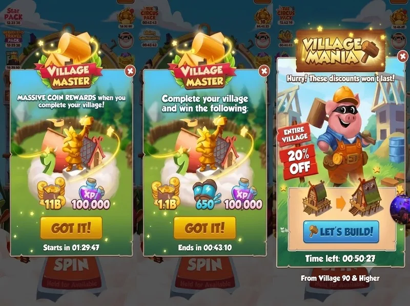 Quản lý xu Coin Master hợp lý giúp nâng cấp và hoàn thiện làng