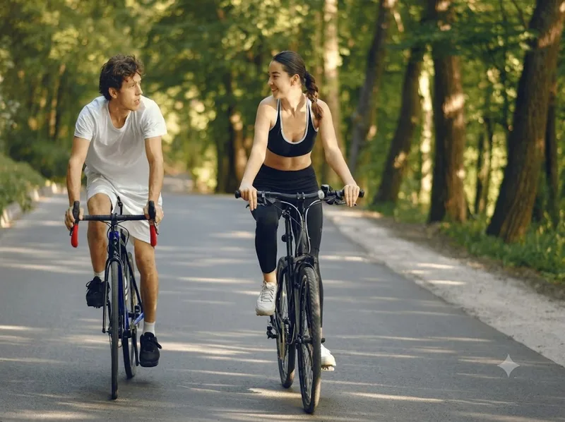 Đạp xe ngoài trời giúp thư giãn tinh thần và cải thiện tâm trạng